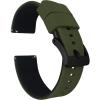 imageBARTON Elite Silicone Watch Bands  Quick Release  Choose Strap Color amp Buckle Color Stainless Steel Black PVD or Gunmetal Grey  18mm 20mm 22mm amp 24mm Watch StrapsArmy Green Top  Black Bottom  Black PVD Buckle