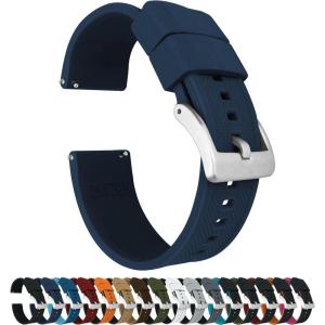 imageBARTON Elite Silicone Watch Bands  Quick Release  Choose Strap Color amp Buckle Color Stainless Steel Black PVD or Gunmetal Grey  18mm 20mm 22mm amp 24mm Watch StrapsNavy Blue