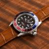 image24mm Toffee Brown  Long  BARTON Alligator Grain  Quick Release Leather Watch Bands