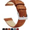 image24mm Toffee Brown  Long  BARTON Alligator Grain  Quick Release Leather Watch Bands