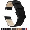 imageBARTON WATCH BANDS  Top Grain Leather Watch Bands Compatible with Apple Watch Models  1 2 3 4 5 6 7 8 9 10 SE Ultra amp Ultra 2Black Leather  Black Stitching Black Buckle