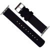 imageBARTON WATCH BANDS  Top Grain Leather Watch Bands Compatible with Apple Watch Models  1 2 3 4 5 6 7 8 9 10 SE Ultra amp Ultra 2Black Leather  Blue Stitching Black Hardware