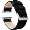 imageBARTON WATCH BANDS  Top Grain Leather Watch Bands Compatible with Apple Watch Models  1 2 3 4 5 6 7 8 9 10 SE Ultra amp Ultra 2Black Leather  Blue Stitching