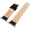 imageBARTON WATCH BANDS  Top Grain Leather Watch Bands Compatible with Apple Watch Models  1 2 3 4 5 6 7 8 9 10 SE Ultra amp Ultra 2Black Leather  Blue Stitching