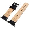 imageBARTON WATCH BANDS  Top Grain Leather Watch Bands Compatible with Apple Watch Models  1 2 3 4 5 6 7 8 9 10 SE Ultra amp Ultra 2Black Leather  Blue Stitching Black Hardware