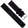 imageBARTON WATCH BANDS  Top Grain Leather Watch Bands Compatible with Apple Watch Models  1 2 3 4 5 6 7 8 9 10 SE Ultra amp Ultra 2Black Leather  Linen White Stitching