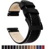 imageBARTON WATCH BANDS  Top Grain Leather Watch Bands Compatible with Apple Watch Models  1 2 3 4 5 6 7 8 9 10 SE Ultra amp Ultra 2Black Leather  Linen White Stitching Black Buckle