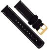 imageBARTON WATCH BANDS  Top Grain Leather Watch Bands Compatible with Apple Watch Models  1 2 3 4 5 6 7 8 9 10 SE Ultra amp Ultra 2Black Leather  Linen White Stitching Gold Buckle