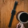 imageBARTON WATCH BANDS  Top Grain Leather Watch Bands Compatible with Apple Watch Models  1 2 3 4 5 6 7 8 9 10 SE Ultra amp Ultra 2Black Leather  Orange Stitching