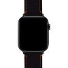 imageBARTON WATCH BANDS  Top Grain Leather Watch Bands Compatible with Apple Watch Models  1 2 3 4 5 6 7 8 9 10 SE Ultra amp Ultra 2Black Leather  Orange Stitching Black Hardware