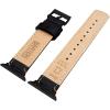 imageBARTON WATCH BANDS  Top Grain Leather Watch Bands Compatible with Apple Watch Models  1 2 3 4 5 6 7 8 9 10 SE Ultra amp Ultra 2Black Leather  Orange Stitching Black Hardware