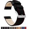 imageBARTON WATCH BANDS  Top Grain Leather Watch Bands Compatible with Apple Watch Models  1 2 3 4 5 6 7 8 9 10 SE Ultra amp Ultra 2Black Leather  Red Stitching