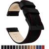 imageBARTON WATCH BANDS  Top Grain Leather Watch Bands Compatible with Apple Watch Models  1 2 3 4 5 6 7 8 9 10 SE Ultra amp Ultra 2Black Leather  Red Stitching Black Buckle