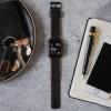 imageBARTON WATCH BANDS  Top Grain Leather Watch Bands Compatible with Apple Watch Models  1 2 3 4 5 6 7 8 9 10 SE Ultra amp Ultra 2Black Leather  Red Stitching Black Hardware