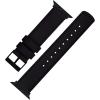 imageBARTON WATCH BANDS  Top Grain Leather Watch Bands Compatible with Apple Watch Models  1 2 3 4 5 6 7 8 9 10 SE Ultra amp Ultra 2Black Leather  Stitching Black Hardware