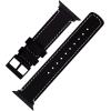 imageBARTON WATCH BANDS  Top Grain Leather Watch Bands Compatible with Apple Watch Models  1 2 3 4 5 6 7 8 9 10 SE Ultra amp Ultra 2Black Leather  White Stitching Black Hardware