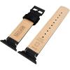 imageBARTON WATCH BANDS  Top Grain Leather Watch Bands Compatible with Apple Watch Models  1 2 3 4 5 6 7 8 9 10 SE Ultra amp Ultra 2Black Leather  White Stitching Black Hardware