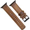imageBARTON WATCH BANDS  Top Grain Leather Watch Bands Compatible with Apple Watch Models  1 2 3 4 5 6 7 8 9 10 SE Ultra amp Ultra 2Caramel Tan Leather  Stitching Black Hardware