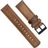 imageBARTON WATCH BANDS  Top Grain Leather Watch Bands Compatible with Apple Watch Models  1 2 3 4 5 6 7 8 9 10 SE Ultra amp Ultra 2Caramel Tan Leather  Stitching Black Buckle