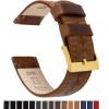imageBARTON WATCH BANDS  Top Grain Leather Watch Bands Compatible with Apple Watch Models  1 2 3 4 5 6 7 8 9 10 SE Ultra amp Ultra 2Caramel Tan Leather  Stitching Gold Buckle