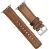 imageBARTON WATCH BANDS  Top Grain Leather Watch Bands Compatible with Apple Watch Models  1 2 3 4 5 6 7 8 9 10 SE Ultra amp Ultra 2Caramel Tan Leather  Stitching