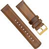 imageBARTON WATCH BANDS  Top Grain Leather Watch Bands Compatible with Apple Watch Models  1 2 3 4 5 6 7 8 9 10 SE Ultra amp Ultra 2Caramel Tan Leather  Stitching Gold Buckle