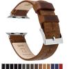 imageBARTON WATCH BANDS  Top Grain Leather Watch Bands Compatible with Apple Watch Models  1 2 3 4 5 6 7 8 9 10 SE Ultra amp Ultra 2Caramel Tan Leather  Stitching