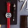 imageBARTON WATCH BANDS  Top Grain Leather Watch Bands Compatible with Apple Watch Models  1 2 3 4 5 6 7 8 9 10 SE Ultra amp Ultra 2Crimson Red Leather  Stitching