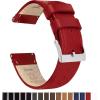 imageBARTON WATCH BANDS  Top Grain Leather Watch Bands Compatible with Apple Watch Models  1 2 3 4 5 6 7 8 9 10 SE Ultra amp Ultra 2Crimson Red Leather  Stitching