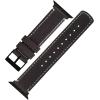 imageBARTON WATCH BANDS  Top Grain Leather Watch Bands Compatible with Apple Watch Models  1 2 3 4 5 6 7 8 9 10 SE Ultra amp Ultra 2Espresso Brown Leather  White Stitching Black Hardware