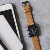 imageBARTON WATCH BANDS  Top Grain Leather Watch Bands Compatible with Apple Watch Models  1 2 3 4 5 6 7 8 9 10 SE Ultra amp Ultra 2Gingerbread Brown Leather  Stitching Black Hardware