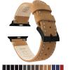 imageBARTON WATCH BANDS  Top Grain Leather Watch Bands Compatible with Apple Watch Models  1 2 3 4 5 6 7 8 9 10 SE Ultra amp Ultra 2Gingerbread Brown Leather  White Stitching Black Hardware