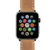 imageBARTON WATCH BANDS  Top Grain Leather Watch Bands Compatible with Apple Watch Models  1 2 3 4 5 6 7 8 9 10 SE Ultra amp Ultra 2Gingerbread Brown Leather  White Stitching Black Hardware