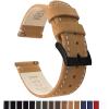 imageBARTON WATCH BANDS  Top Grain Leather Watch Bands Compatible with Apple Watch Models  1 2 3 4 5 6 7 8 9 10 SE Ultra amp Ultra 2Gingerbread Leather  Linen White Stitching