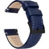 imageBARTON WATCH BANDS  Top Grain Leather Watch Bands Compatible with Apple Watch Models  1 2 3 4 5 6 7 8 9 10 SE Ultra amp Ultra 2Navy Blue Leather  Linen White Stitching
