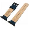 imageBARTON WATCH BANDS  Top Grain Leather Watch Bands Compatible with Apple Watch Models  1 2 3 4 5 6 7 8 9 10 SE Ultra amp Ultra 2Navy Blue Leather  Stitching Black Hardware