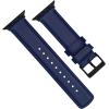 imageBARTON WATCH BANDS  Top Grain Leather Watch Bands Compatible with Apple Watch Models  1 2 3 4 5 6 7 8 9 10 SE Ultra amp Ultra 2Navy Blue Leather  Stitching Black Hardware