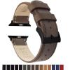 imageBARTON WATCH BANDS  Top Grain Leather Watch Bands Compatible with Apple Watch Models  1 2 3 4 5 6 7 8 9 10 SE Ultra amp Ultra 2Saddle Brown Leather  Stitching Black Hardware