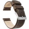 imageBARTON WATCH BANDS  Top Grain Leather Watch Bands Compatible with Apple Watch Models  1 2 3 4 5 6 7 8 9 10 SE Ultra amp Ultra 2Saddle Leather  Linen White Stitching