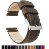imageBARTON WATCH BANDS  Top Grain Leather Watch Bands Compatible with Apple Watch Models  1 2 3 4 5 6 7 8 9 10 SE Ultra amp Ultra 2Saddle Leather  Linen White Stitching