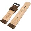 imageBARTON WATCH BANDS  Top Grain Leather Watch Bands Compatible with Apple Watch Models  1 2 3 4 5 6 7 8 9 10 SE Ultra amp Ultra 2Saddle Leather  Linen White Stitching Black Buckle