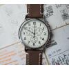 imageBARTON WATCH BANDS  Top Grain Leather Watch Bands Compatible with Apple Watch Models  1 2 3 4 5 6 7 8 9 10 SE Ultra amp Ultra 2Saddle Leather  Linen White Stitching