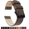 imageBARTON WATCH BANDS  Top Grain Leather Watch Bands Compatible with Apple Watch Models  1 2 3 4 5 6 7 8 9 10 SE Ultra amp Ultra 2Saddle Leather  Saddle Stitching Black Buckle