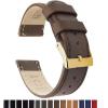 imageBARTON WATCH BANDS  Top Grain Leather Watch Bands Compatible with Apple Watch Models  1 2 3 4 5 6 7 8 9 10 SE Ultra amp Ultra 2Saddle Leather  Saddle Stitching Gold Buckle