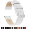imageBARTON WATCH BANDS  Top Grain Leather Watch Bands Compatible with Apple Watch Models  1 2 3 4 5 6 7 8 9 10 SE Ultra amp Ultra 2White Leather  Stitching
