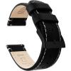 Black Leather / Linen White Stitching (Black Buckle)