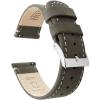Espresso Leather / Linen White Stitching