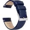 Navy Blue Leather / Linen White Stitching