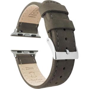 imageBARTON WATCH BANDS  Top Grain Leather Watch Bands Compatible with Apple Watch Models  1 2 3 4 5 6 7 8 9 10 SE Ultra amp Ultra 2Espresso Brown Leather  Stitching