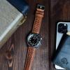 imageBarton Racing amp Rally Horween Leather Straps with Integrated Quick Release Spring Bars  Watch BandsCaramel Racing Style  Gold Buckle
